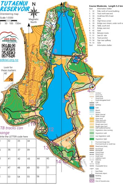 Permanent Orienteering Courses at Tutaenui Reserve